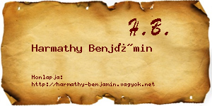 Harmathy Benjámin névjegykártya